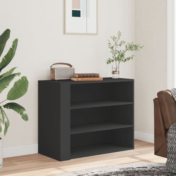 vidaXL vægskab 75x35x60 cm konstrueret træ sort