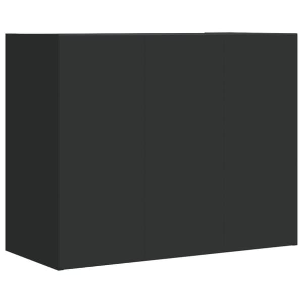 vidaXL vægskab 75x35x60 cm konstrueret træ sort