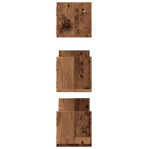 vidaXL Seinähyllyt 3 kpl vanha puu 58x18x18 cm tekninen puu