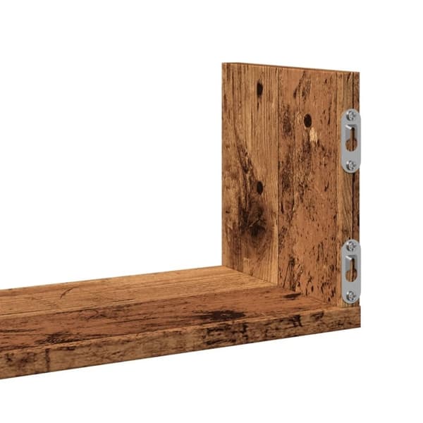 vidaXL Seinähyllyt 3 kpl vanha puu 58x18x18 cm tekninen puu