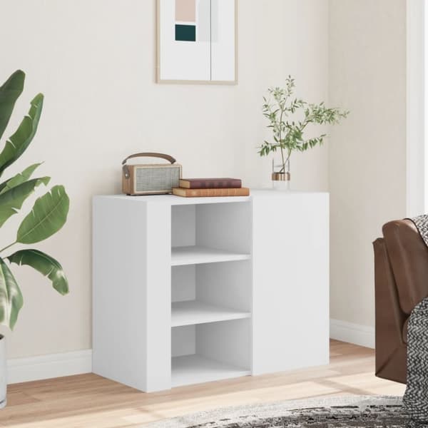 vidaXL Seinäkaappi valkoinen 75x35x60 cm tekninen puu
