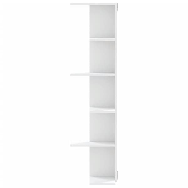 vidaXL væghængt hjørnehylde 36,5x36,5x140 cm konstrueret træ hvid
