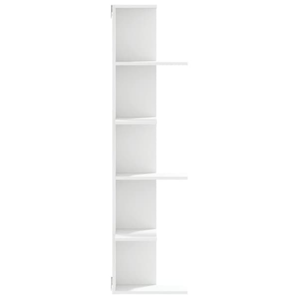 vidaXL væghængt hjørnehylde 36,5x36,5x140 cm konstrueret træ hvid