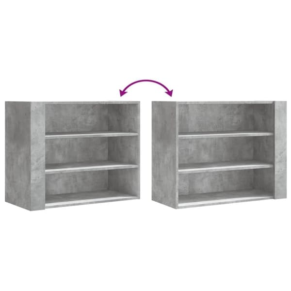 vidaXL Veggskap betonggrå 75x35x60 cm konstruert tre