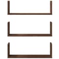 Miniatyrbilde 5 av 11: vidaXL Vegghyller 3 stk brun eik 58x18x18 cm konstruert tre