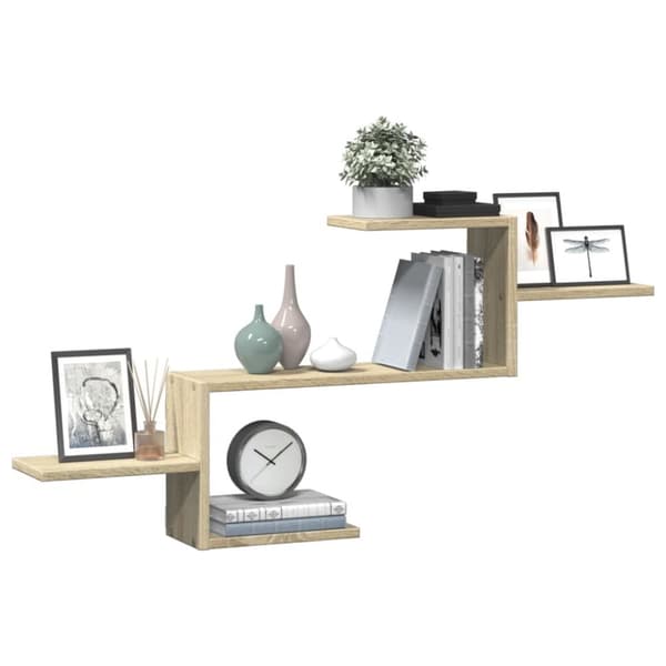 vidaXL Vegghylle sonoma eik 104x15x49 cm konstruert tre