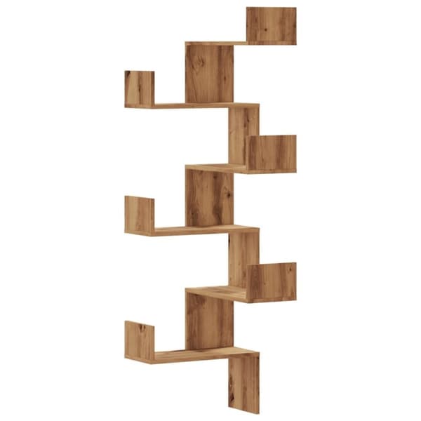 vidaXL Veggmontert hjørnehylle artisan eik 45x45x147 cm konstruert tre