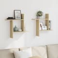 Miniatyrbilde 4 av 11: vidaXL Vegghyller 2 stk sonoma eik 50x12x50 cm konstruert tre