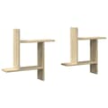 Miniatyrbilde 7 av 11: vidaXL Vegghyller 2 stk sonoma eik 50x12x50 cm konstruert tre