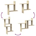 Miniatyrbilde 8 av 11: vidaXL Vegghyller 2 stk sonoma eik 50x12x50 cm konstruert tre