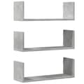 Miniatyrbilde 3 av 11: vidaXL Vegghyller 3 stk betonggrå 58x18x18 cm sponplate