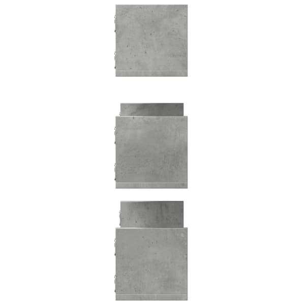 vidaXL Vegghyller 3 stk betonggrå 58x18x18 cm sponplate