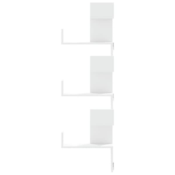 vidaXL Veggmontert hjørnehylle hvit 45x45x147 cm konstruert tre