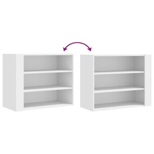 vidaXL Veggskap hvit 75x35x60 cm konstruert tre