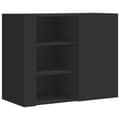 Miniatyrbilde 3 av 11: vidaXL Veggskap svart 75x35x60 cm konstruert tre
