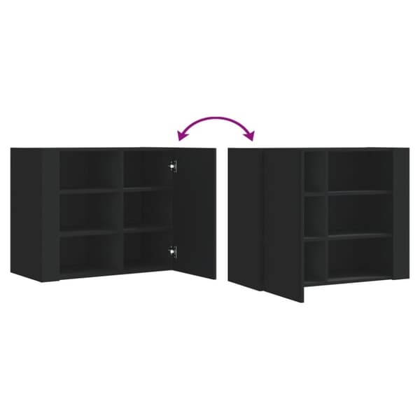 vidaXL Veggskap svart 75x35x60 cm konstruert tre