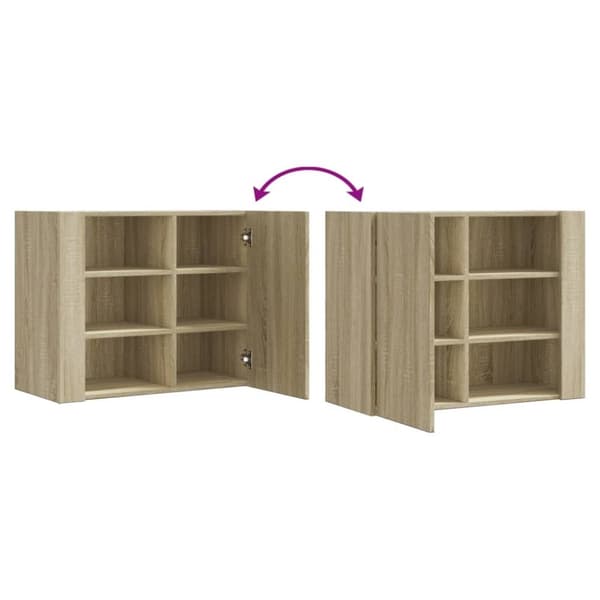 vidaXL vægskab 75x35x60 cm konstrueret træ sonoma-eg