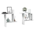 Miniatyrbilde 2 av 11: vidaXL Vegghyller 2 stk hvit 50x12x50 cm konstruert tre