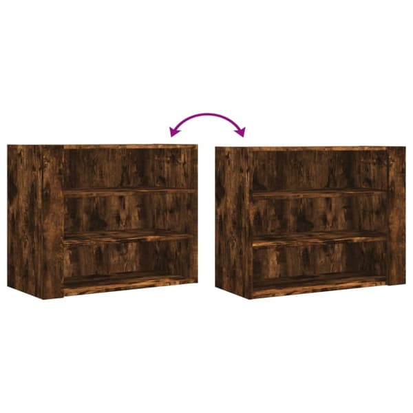 vidaXL Veggskap røkt eik 75x35x60 cm konstruert tre