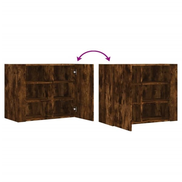 vidaXL vægskab 75x35x60 cm konstrueret træ røget egetræsfarve