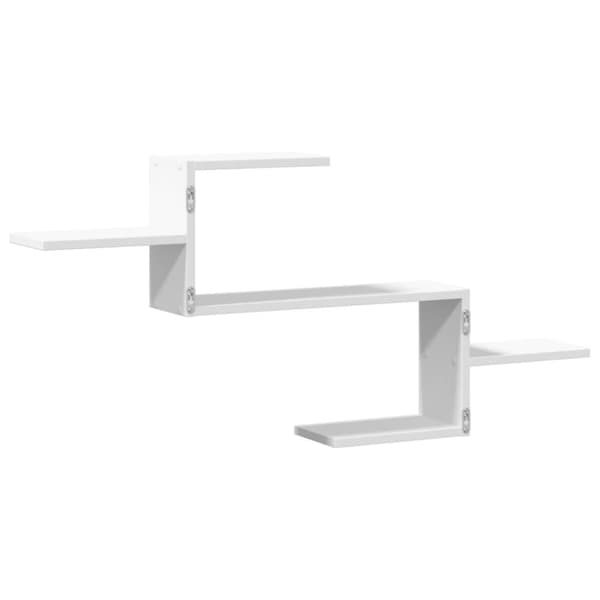 vidaXL Vegghylle hvit 104x15x49 cm konstruert tre