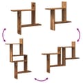 Miniatyrbilde 8 av 11: vidaXL Vegghyller 2 stk gammelt tre 50x12x50 cm konstruert tre