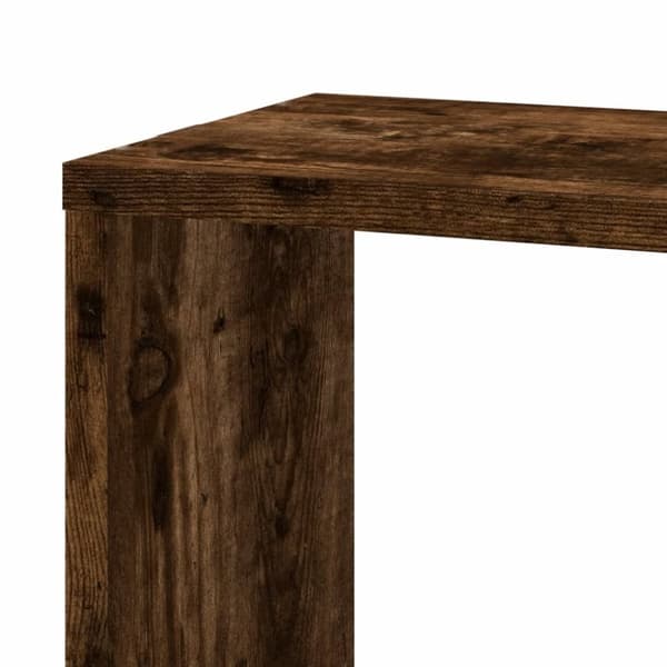 vidaXL Veggmontert hjørnehylle røkt eik 45x45x147 cm konstruert tre