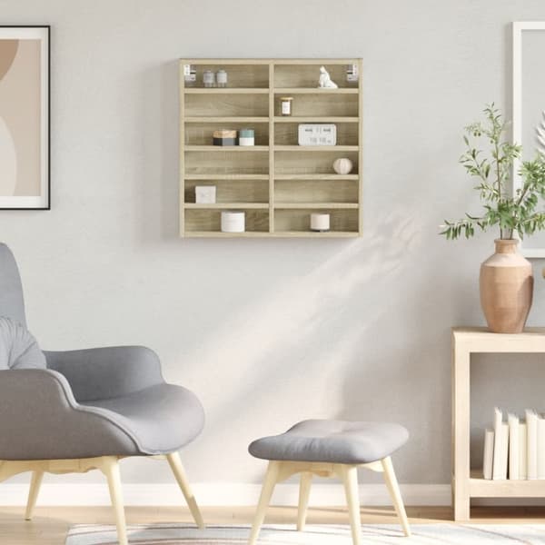 vidaXL Vitrinskåp sonoma-ek 60x8,5x58 cm konstruerat trä