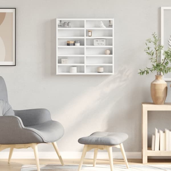 vidaXL Vitrinskåp vit 60x8,5x58 cm konstruerat trä