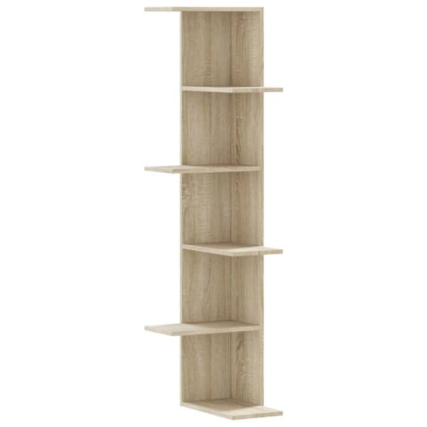 vidaXL Veggmontert hylle sonoma eik 36,5x36,5x140 cm konstruert tre