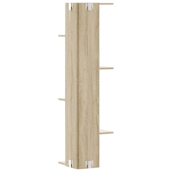 vidaXL Veggmontert hylle sonoma eik 36,5x36,5x140 cm konstruert tre