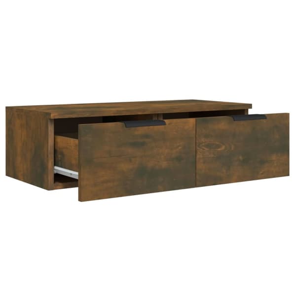 vægskabe 2 stk. 68x30x20 cm konstrueret træ røget egetræ