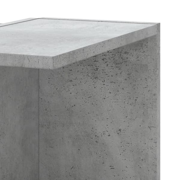 væghængt hjørnehylde 36,5x36,5x140 cm spånplade betongrå