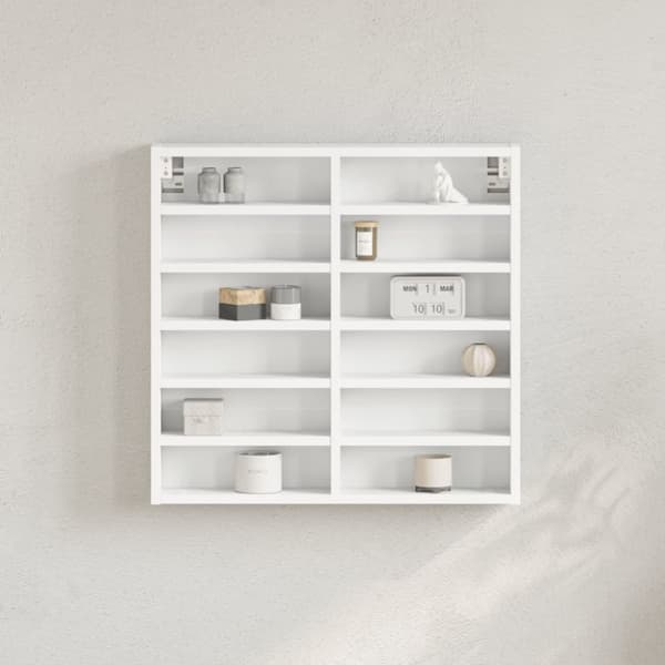 vitrineskab 60x8,5x58 cm spånplade hvid