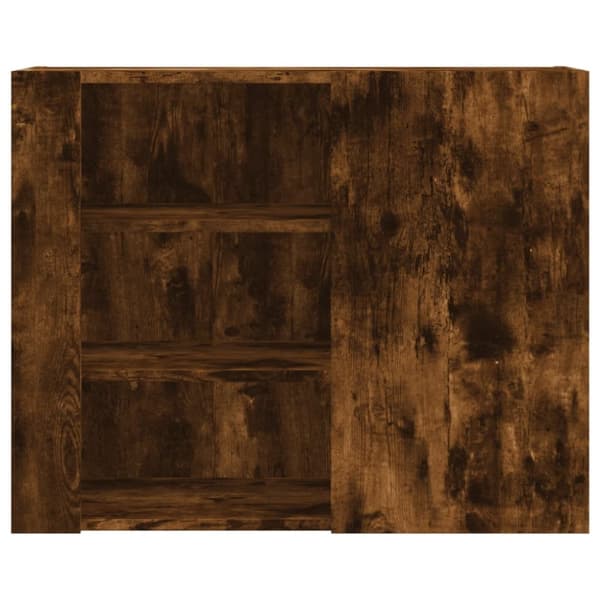 Väggskåp rökfärgad ek 75x35x60 cm konstruerat trä