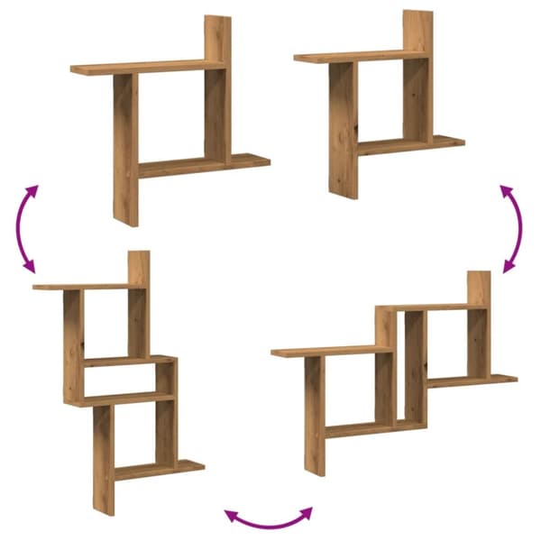 plantestativer 2 stk. 50x12x50 cm konstrueret træ egetræsfarvet