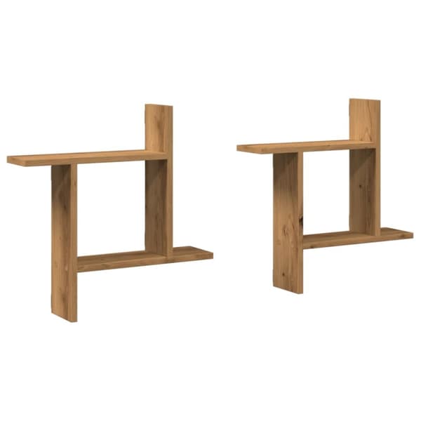 plantestativer 2 stk. 50x12x50 cm konstrueret træ egetræsfarvet