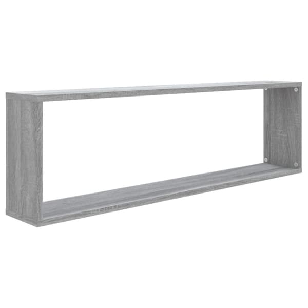 Seinäkuutiohyllyt 2 kpl harmaa Sonoma 100x15x30 cm tekninen puu
