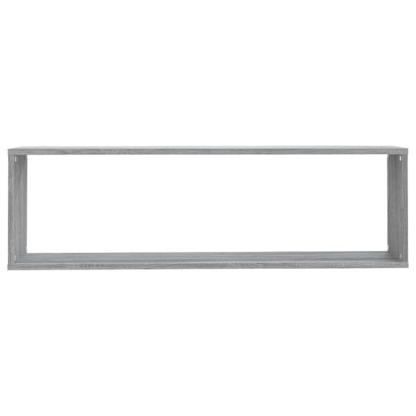 Seinäkuutiohyllyt 2 kpl harmaa Sonoma 100x15x30 cm tekninen puu