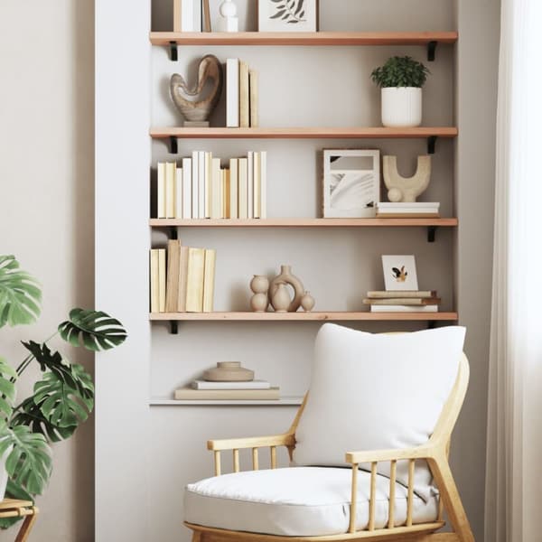 Seinähylly 80x20x2 cm käsittelemätön täysi tammi