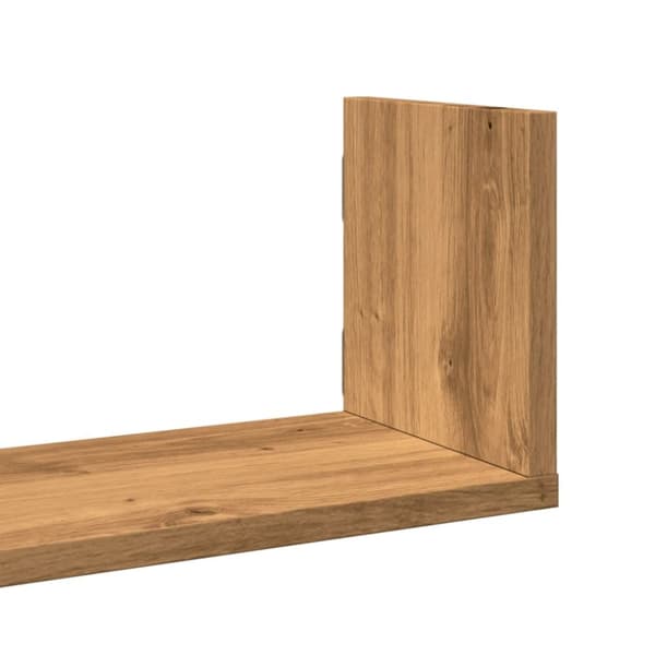 Vägghyllor 3 st ek 58x18x18 cm konstruerat trä