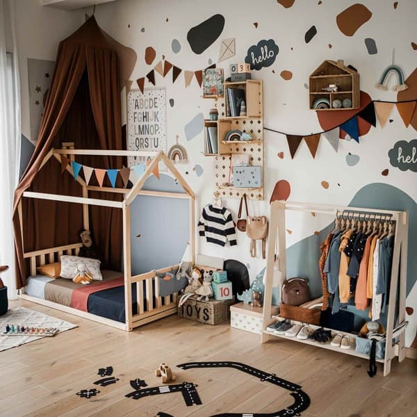 Pegboard Montessori avoin hylly