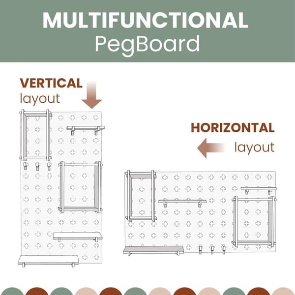 Pegboard Montessori avoin hylly
