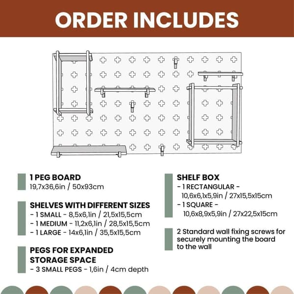 Pegboard Montessori avoin hylly