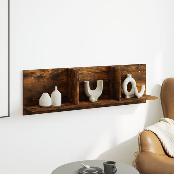 vidaXL Veggskap 100x16,5x30 cm røkt eik konstruert tre
