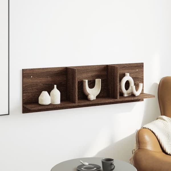 vidaXL Veggskap 100x16,5x30 cm brun eik konstruert tre