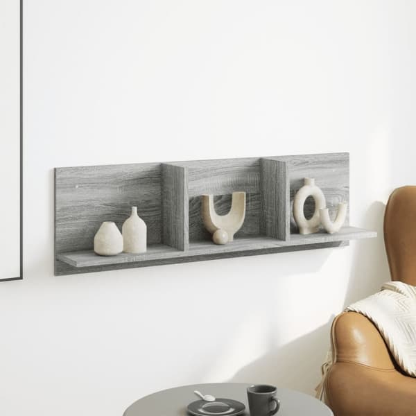 vidaXL Veggskap 100x16,5x30 cm grå sonoma konstruert tre