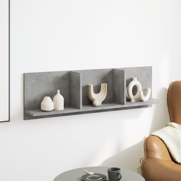 vidaXL vægskab 100x16,5x30 cm konstrueret træ betongrå
