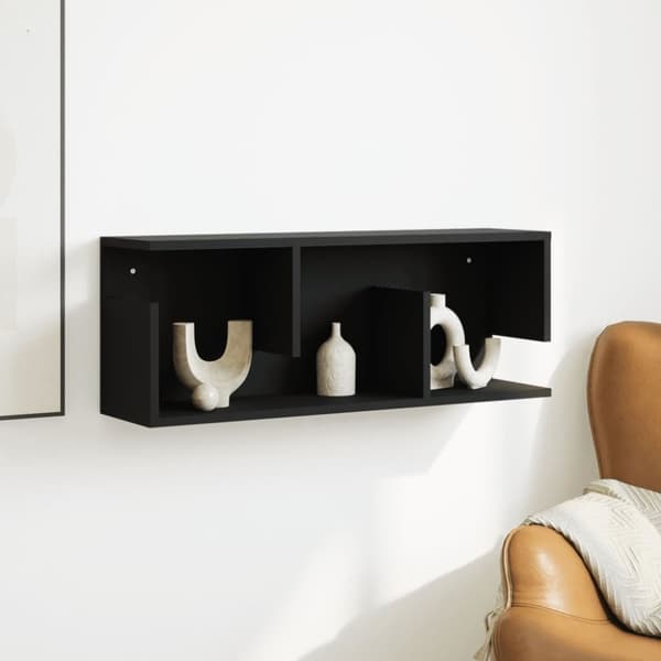 vidaXL Veggskap 80x20x30 cm svart konstruert tre