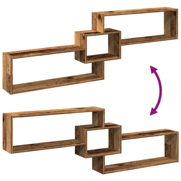 vidaXL Veggskap 158x18x53 cm gammelt tre konstruert tre